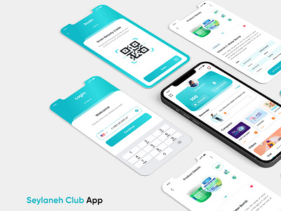 Customer Club App app appdesign application club customerclub design login products profile services ui ux