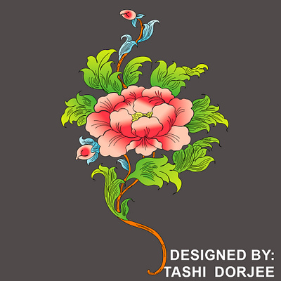 Bhutanese Traditional Flower. graphic design