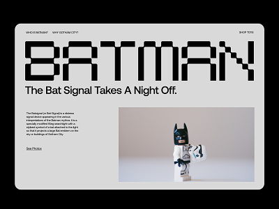 The Bat Signal batman design fonts gray layout typo typography ui yellow