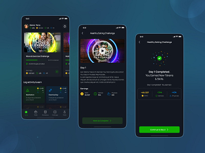 Wellnio - Earn Crypto to Participating in Online Health Challeng bitcoin blockchain crypto crypto app crypto currency crypto trading crypto wallet cryptocurrency dribbble best shot ethereum exchange finance mobile design mobile ui nft solana trading ui design