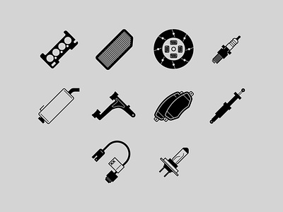Cars icon set axle brakes cars filters graphic design icon set icons spark vector