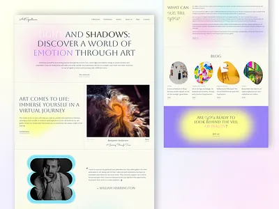 Landing Page Art Gallery design typography ui ux