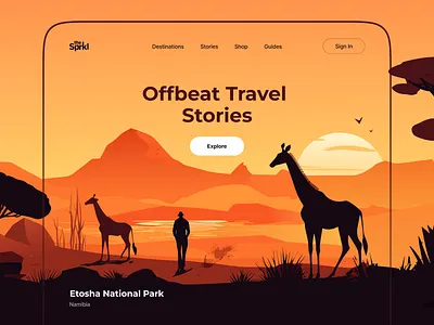 ✦ TheSprkl / Hero Section branding design system figma2webflow illustration landing page modern tavel template thesprkl ui ux website