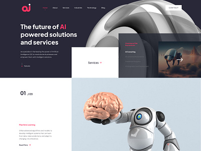 AI Concept Web Design advance ai artificial intelligence automatic automation branding deep learning design future futuristic graphic design logo machine learning robot services solutions typography ui ux vector