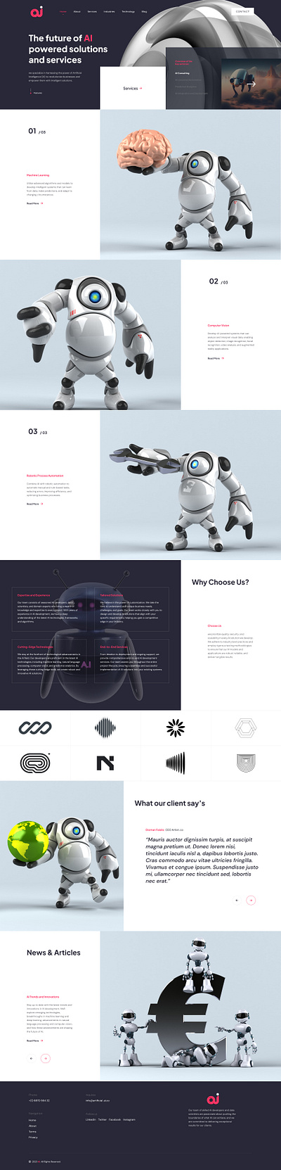 AI Concept Web Design advance ai artificial intelligence automatic automation branding deep learning design future futuristic graphic design logo machine learning robot services solutions typography ui ux vector