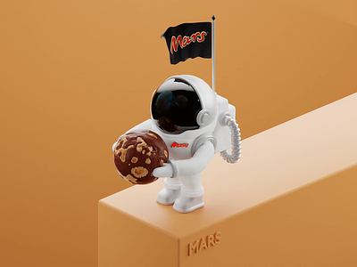 Mars Chocolate 3d animation astronaut blender chocolate illustration lowpoly mars motion graphics