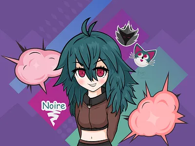 Vector anime 2d anime character illustration vector