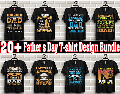 Father's Day T-shirt Design Bundle fathers day t shirt graphic design