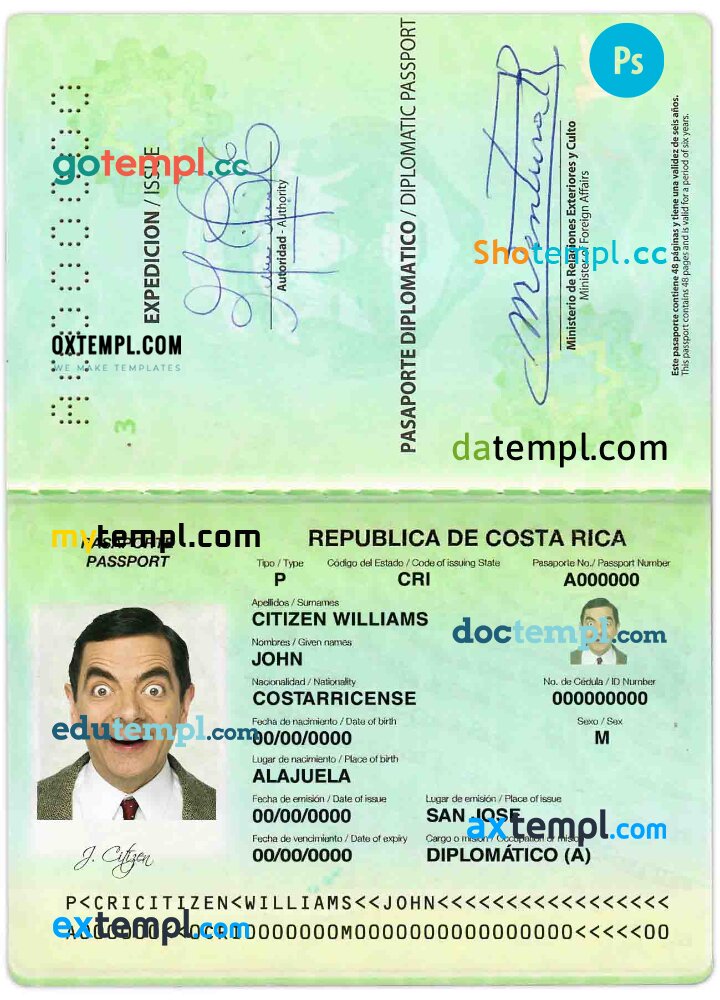 Costa Rica Diplomatic Passport Template In PSD Format By Doctempl On   Original Dd8791d9c568e36bf317b87f46450eff 