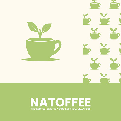 Natoffee Logo art brand brand design branding coffee company design drink food graphic graphic design green icon illustration logo logo design mascot pattern symbol tea vector