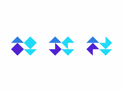 N Logo Exploration arrow concept cube design letter logo n play