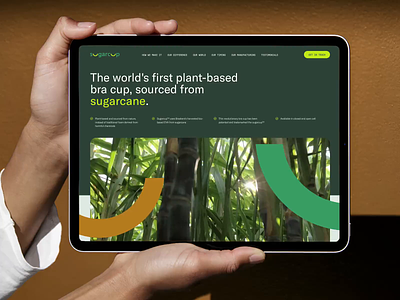 Sugarcup™ Web Design animation bra branding design ecommerce green onepage onepager sugarcane sugarcup sustainability video yellow