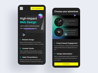 Mobile version for Luma Studios Website cta landing page mobile header mobile version web design website