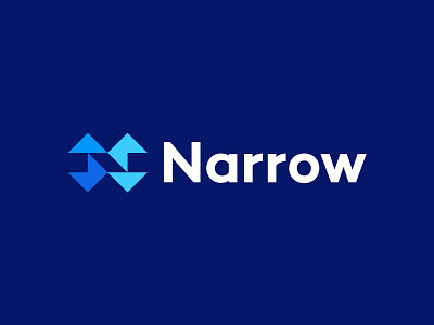 Narrow Logo Design arrow cube design development it letter logo n