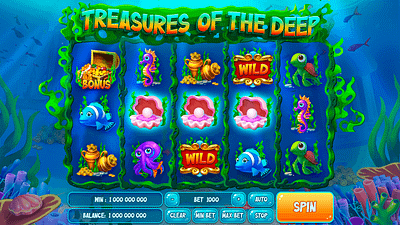 Treasures of the Deep UI 3d animation bonus bonusanimation casinogames casinoslot classicslot classicsymbols design graphic design illustration ui