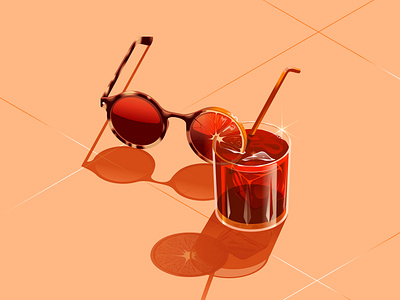 Summer Cocktail burnt orange cocktail negroni summer sun sunglasses