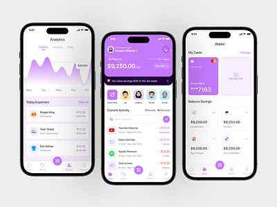 Mobile Finance Manager Exploration app design dashboard finance finance manager fintech fintech dashboard market mobile apps money dashboard purple ui dashboard