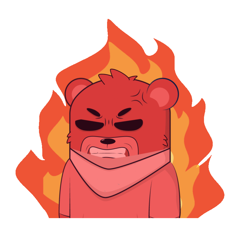 Angry Bear 2d animal animation bear design emoji flat gif illustration logo motion motion graphic sticker ui