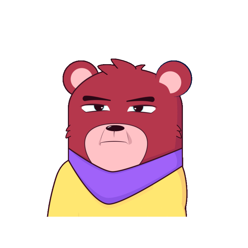 Thinking Bear 2d animal animation bear design emoji flat gif illustration logo motion motion graphic sticker