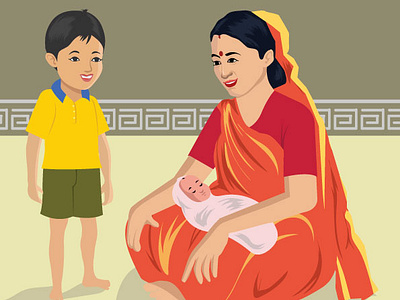 indian mother clipart