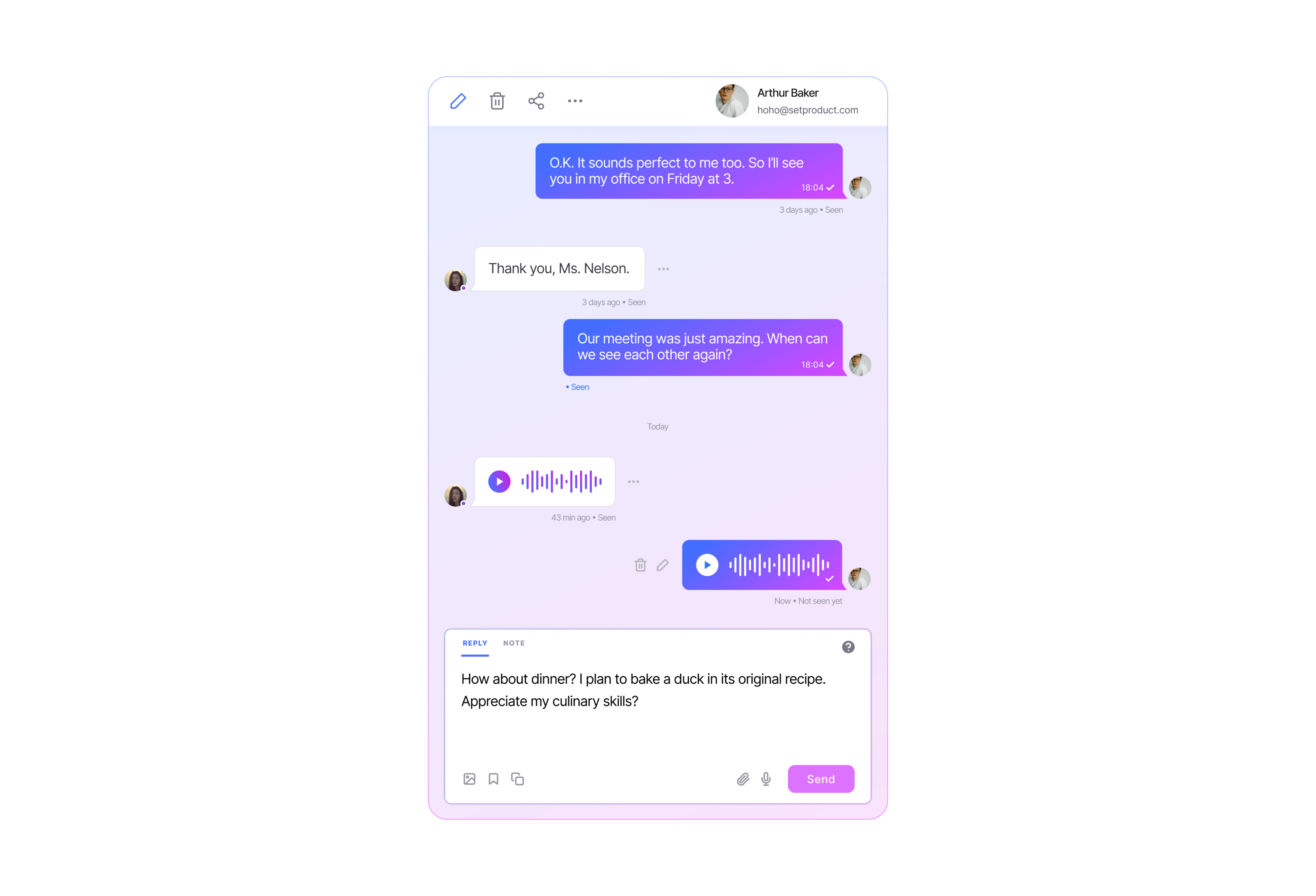Discussion — Messenger for communication by Diana on Dribbble