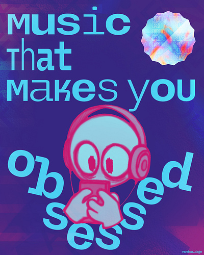 Music is Obsessive banner creative design graphic design minimal poster