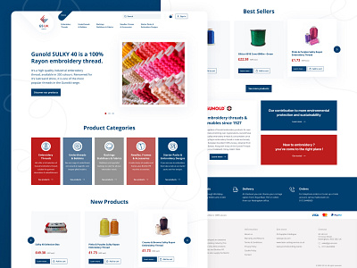 GS UK - Website Design belgium blue design desktop ecommerce embroidery minimalist odoo red shop thread ui uk ux web website white