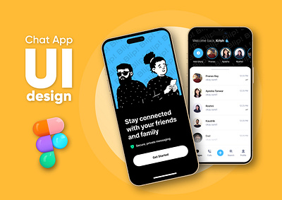Chat App UI Design branding design graphic design illustration logo typography ui ux vector web page