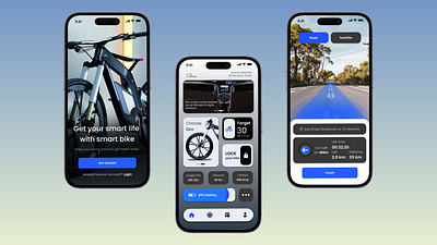 Smart Electric Bike Mobile App 3d branding ui