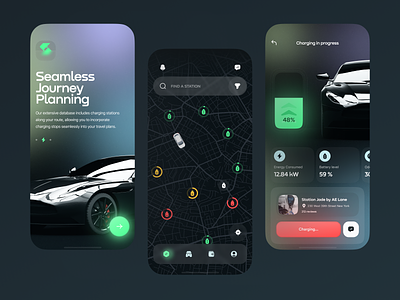 Mobile app for charging stations app battery car charge charging charging station ecar electric electro gps interface ios app maps mobile speed station tesla ui uiux ux