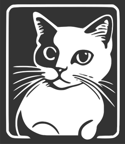 cat logo bordered cat design vector