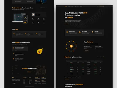 Crypto Trading Website UI Design blockchain branding clean creative crypto crypto trading website crypto wallet dark landing design finance graphic design landing page minimal nft trading ui ui design ui visual design web application website ui