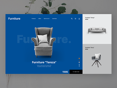 Furniture - eCommerce web design design ecommerce web design header landing page ui ui design uiux ux ux design web web header webpage website