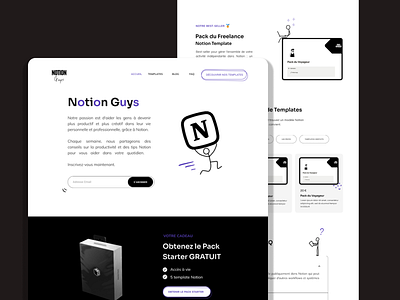 Notion templates website black and white design doodle draft illustration landing page notion ui web design webdesign