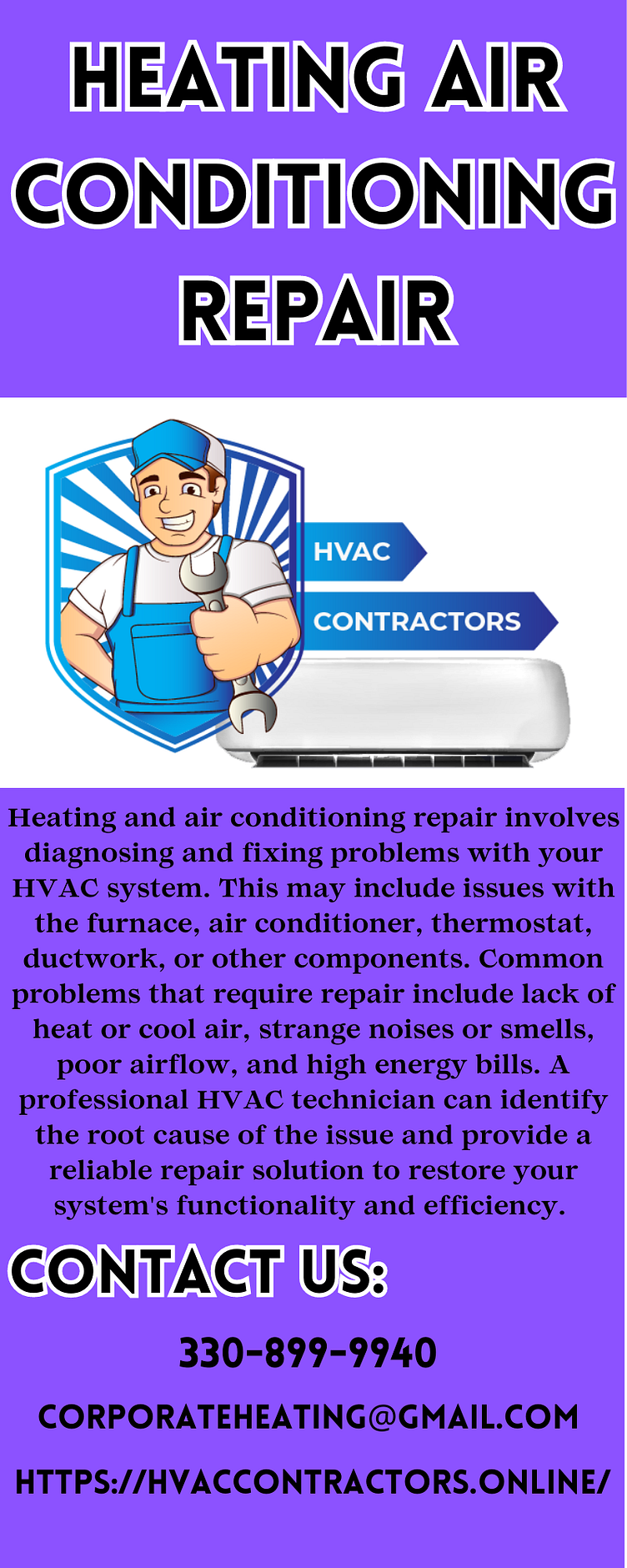 heating air conditioning repair by Hvac contractors on Dribbble