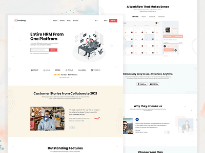 Landpagy HRM Website design graphic design human resource management ui ux web design