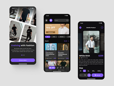 ClotZ | Ecommerce App app app design cloth dark mode e commerce lighr mode ui