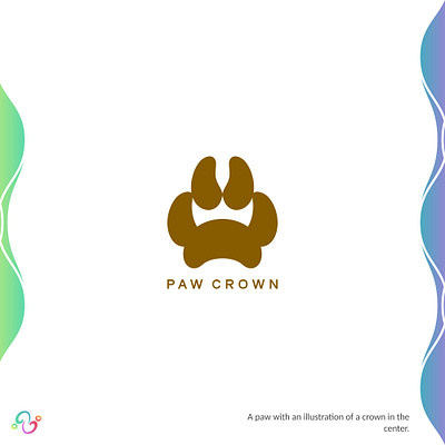 Paw Crown Logo brand design brand designer cat crown dog king kingdom logo design logo designer logo for sale logo idea logo inspiration logomark logotype paw pet queen throne veterinary zzoe iggi