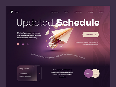Scheduling App Landing Page minimalism ui ux webdesign website