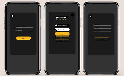 log in and sign up page mobile UI design branding graphic design landing page login loginandsignup mobile page ui uiux uix ux