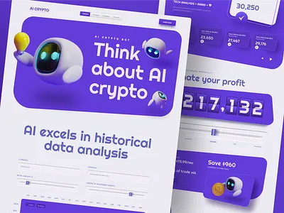 Crypto Ai BOT. bitcoin blockchain crypto crypto ai crypto currency crypto wallet cryptocurrency ethereum exchange landing landing page marketplace nft ui user interface ux web web3 website website design