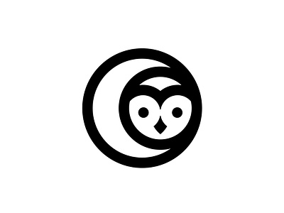 An owl for Paul bird branding bw icon letter logo minimalistic moon negative space owl smart web3