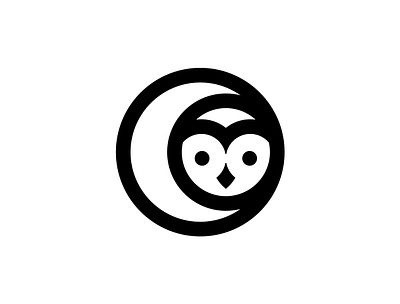 An owl for Paul bird branding bw icon letter logo minimalistic moon negative space owl smart web3