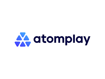 AtomPlay - Logo Concept 3 a app application atom brand branding geometric identity logo logodesign media music platform play play button simple social media symbol triangle video