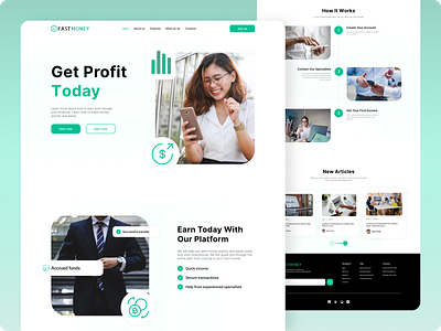 Finance Website landing pages ui ux web des web design website