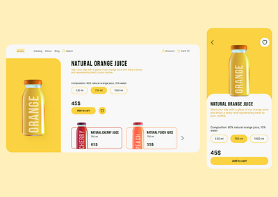 Online store for the sale of juices design ui ux web webdesign website