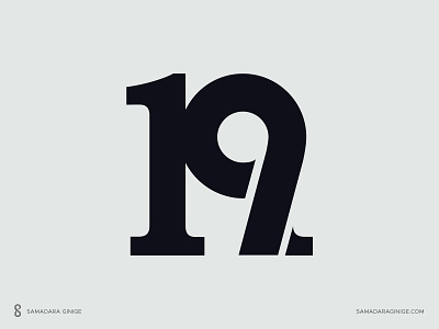 n for 19 19 brand design letter logo mark minimal monogram n nineteen samadaraginige simple typography