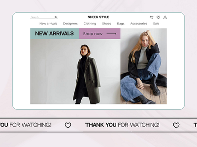 Clothing store website "SHEER STYLE" branding clothers design graphic design illustration landing shop ui uiux web
