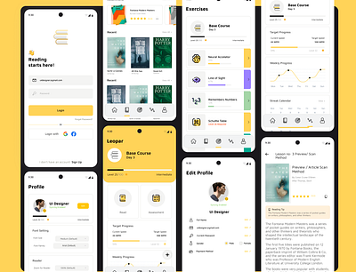 Leopar | Reading and Learning Mobile App adobe illustrator books design education graphic designer graphicdesign illustration learning library mobile app reading study ui ux