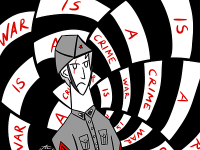 War Is a Crime cartoon corporal digitalart digitaldrawing digitalillustration drawing hypnosis illustration procreate soldier war warisacrime
